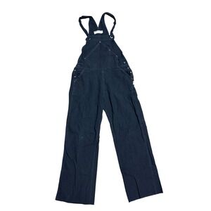 Anthropologie Utility Canvas Black Cotton Overalls Made in USA Womens XS